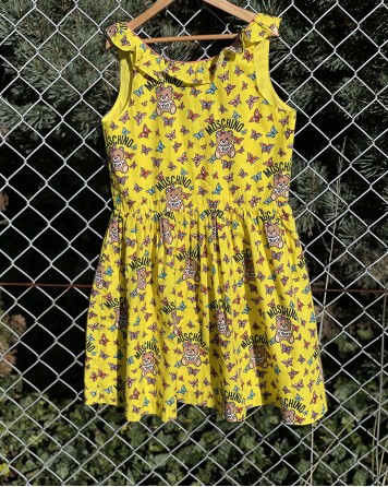Šaty dětské Moschino TEEN žluté s obrázky